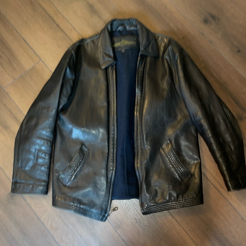 Vintage leather bomber jacket